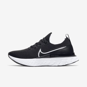 Nike React Infinity Run Flyknit - Női Túracipő - Fekete/Sötét Szürke/Fehér